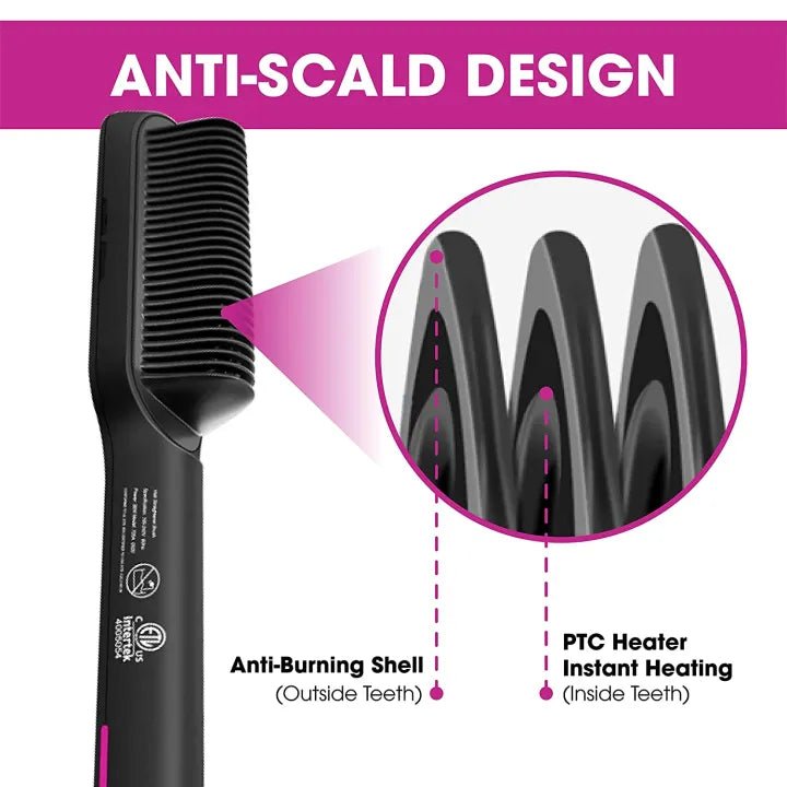 "2-in-1 Electric Hair Straightener & Curler – Heating Styling Brush & Comb | Multi-Color Model 909"