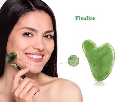 "3-in-1 Natural Jade Facial Set – Jade Roller, & Ice Roller for Face, Eyes, Neck & Body"