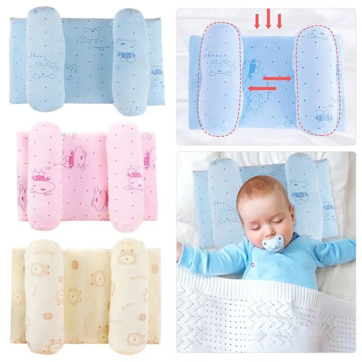 Adjustable Memory Foam Baby Pillow – Flat Head Prevention, Neck & Spine Support,