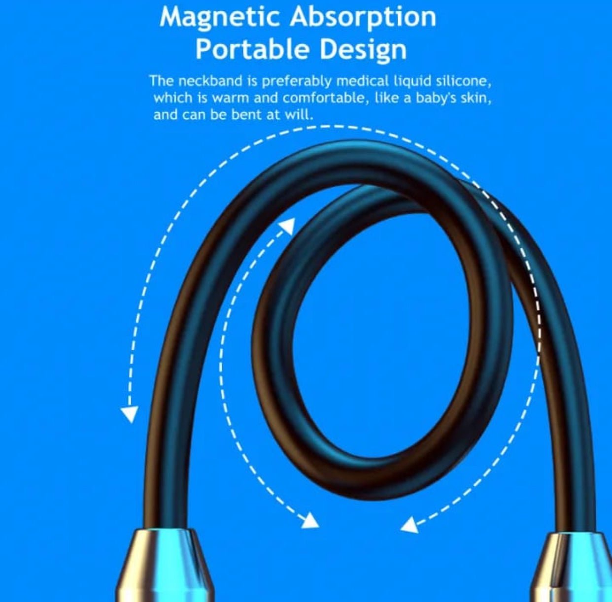Bluetooth 5.2 Neckband Earphones with Mic – Magnetic, Waterproof.