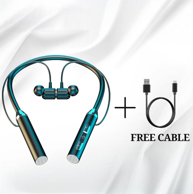 Bluetooth 5.2 Neckband Earphones with Mic – Magnetic, Waterproof.