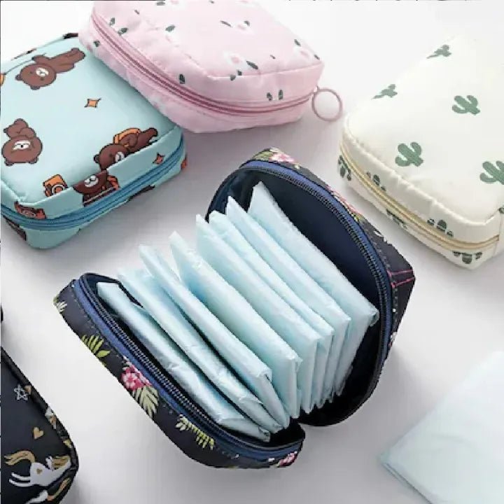 Chic Hygiene Pad Pouch for Women | Sanitary Pad, Tampon & Makeup Organizer Bag