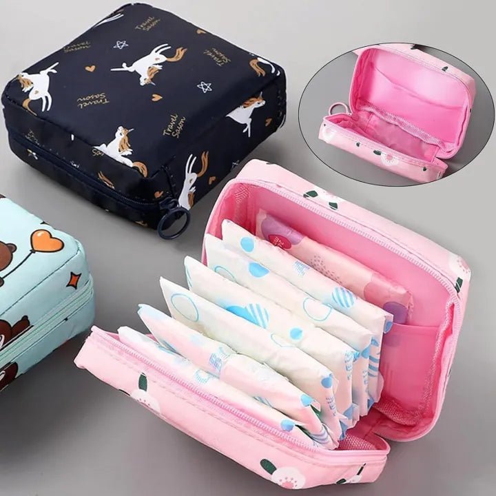 Chic Hygiene Pad Pouch for Women | Sanitary Pad, Tampon & Makeup Organizer Bag