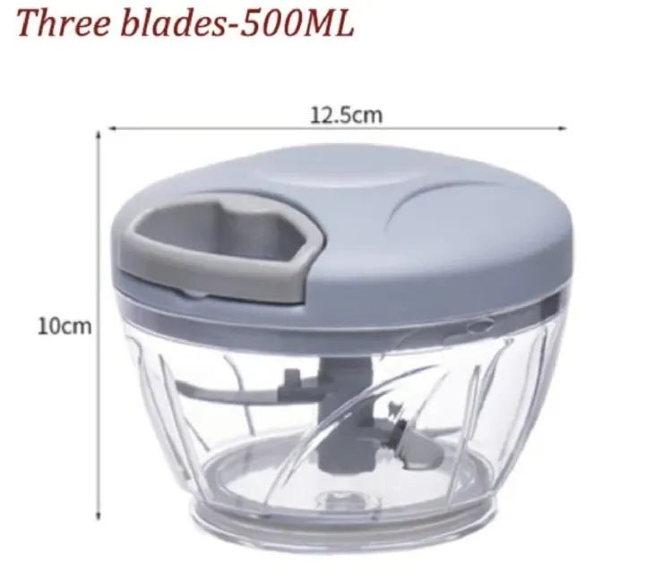 "Manual Speedy Chopper & Hand Food Processor – 900ML (5 Blades) & 500ML (3 Blades) – Quick & Easy
