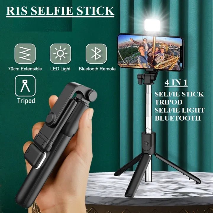 "Original 4-in-1 Wireless Selfie Stick Tripod – Adjustable 70cm to 170cm Height