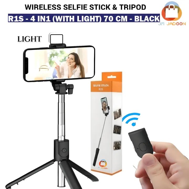 "Original 4-in-1 Wireless Selfie Stick Tripod – Adjustable 70cm to 170cm Height