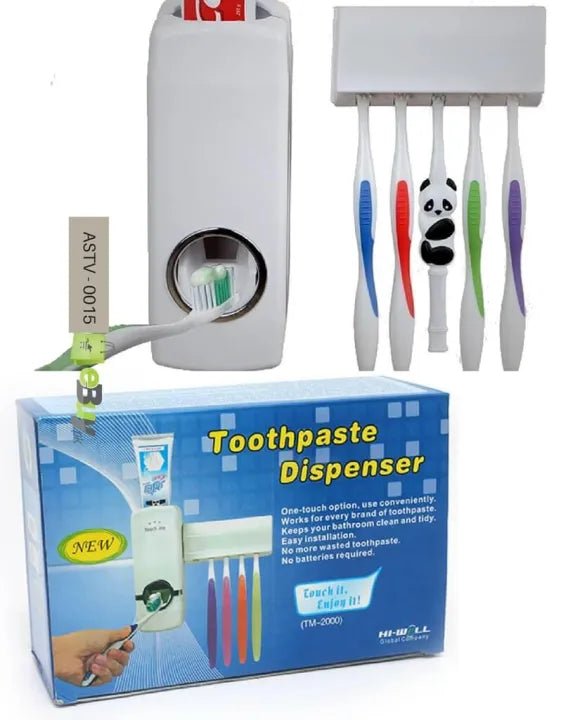 "Premium Bathroom Set – Automatic Toothpaste Dispenser & Toothbrush Holder,