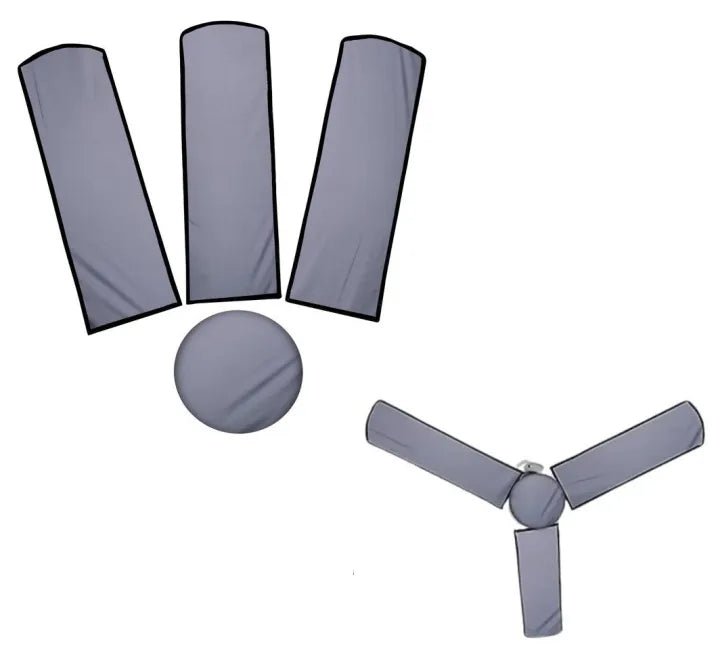 Premium Grey Ceiling Fan Protection Set – Waterproof, Dustproof & Motor Cover Included (1–5 Fans)