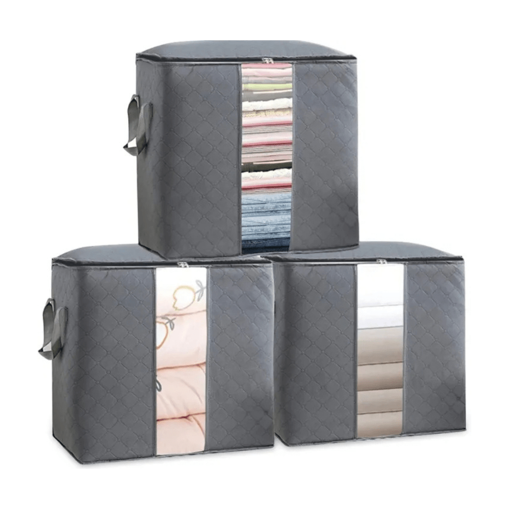 XXL Capacity – Ideal for Clothes, Linens & Blankets | Durable Handles | Dual-Zip Closure